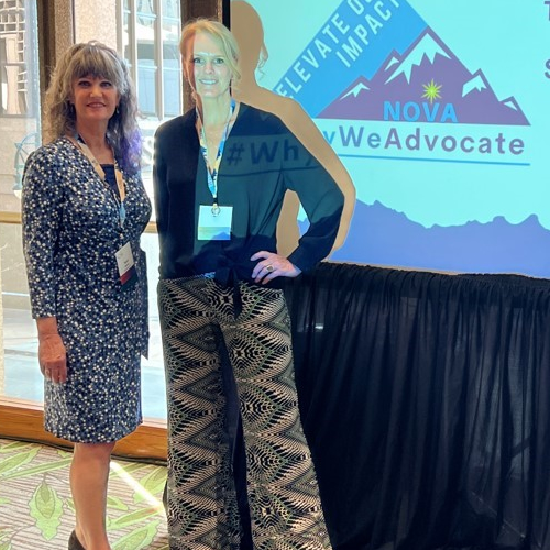 Photo presenting with Terri Keener LCSW at the National NOVA Conference in Denver, Colorado, 2022